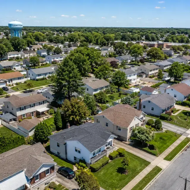 Residential neighborhood in Levittown, NY