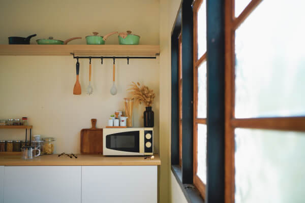 Close up of window frame and sill